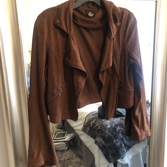 Brown Suede Cropped Jacket - Picture 2 of 5